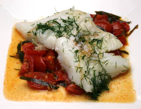 Heilbutt mit Tomatensauce, vietnamesisch