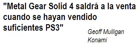 Konami quiere que le enseñen la pasta con Metal Gear Solid 4