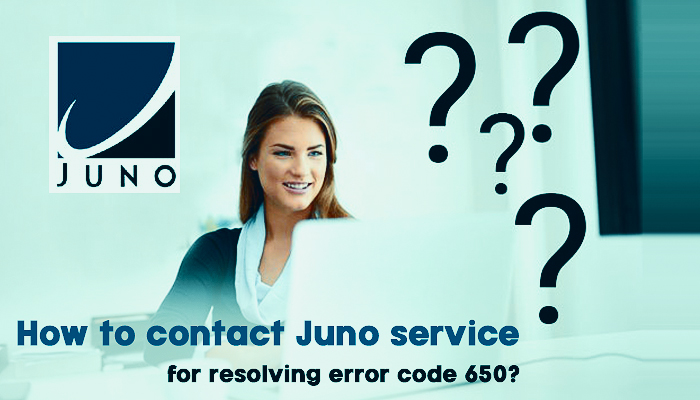How to contact Juno service for resolving error code 650?