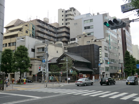A variety of buildings, possibly in Asakusa