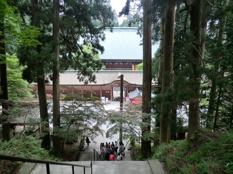 Looking down towards a main hall on Hiei-zan