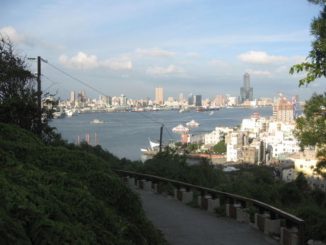 View of the harbour from near the battery, including the 85 Sky Tower