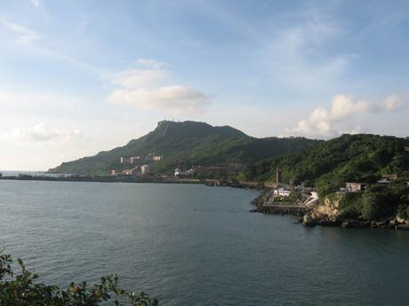 Looking north along the coast from near Cihou Battery, including the National Sun Yat-Sen University campus
