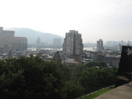 View from the Fortaleza do Monte (as far as I can tell the water here is the border of Macau and the parts over it are in regular China)