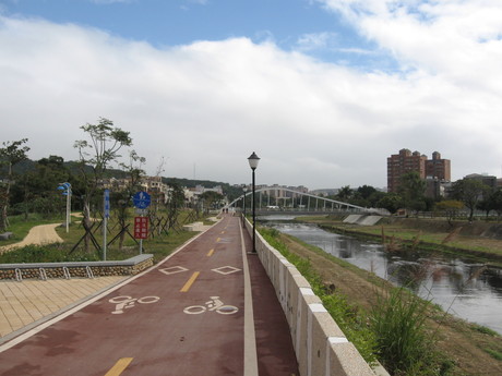 A park along the creek in Taoyuan city