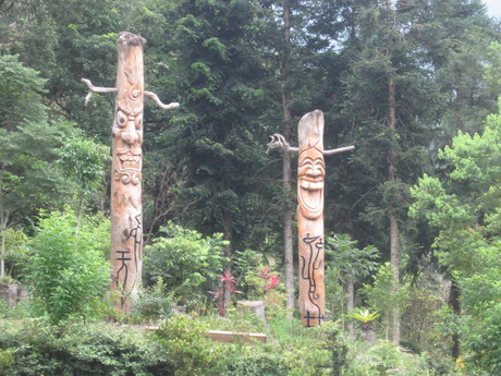 Totem pole type things near the visitor's centre; I have no idea if these have any significance or just look good