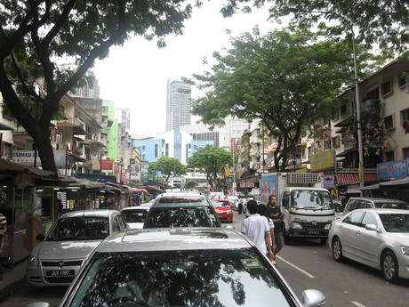 Jalan Alor in the day; at night it has a double layer of food stores on each side