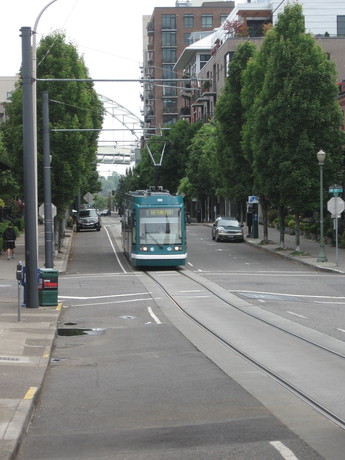 This street car is free for an area in the centre of the city.