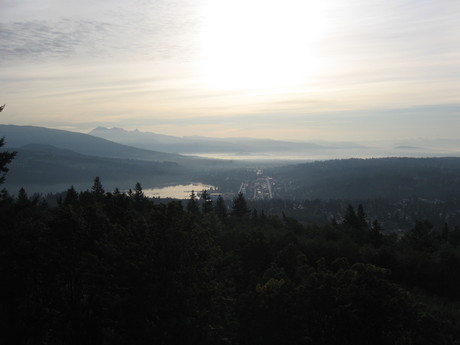 View up the valley from my room, Burnaby Mountain.