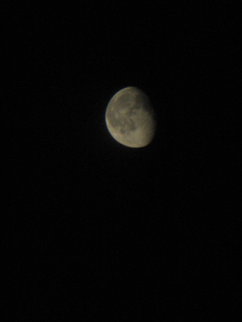 A blurry moon.