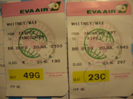 Tickets for Incheon-Taiepi