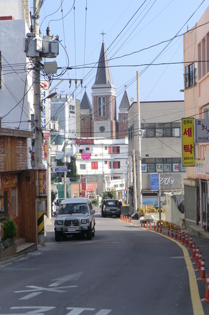 Tall church in Jeju city