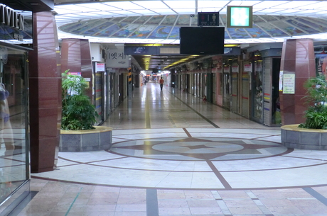 Underground shopping mall in Jeju city, while it's closed