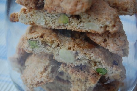 Biscotti med pistacienødder Biscotti med pistacienødder