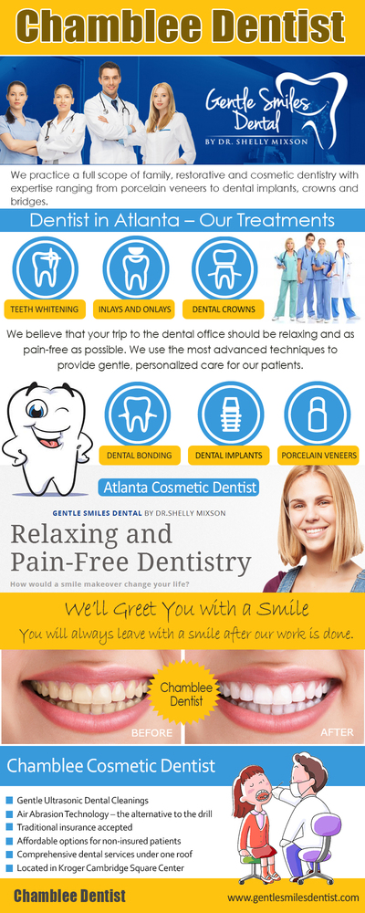 Chamblee Dentist is very important to have and to go see regularly. They will make sure that your teeth are healthy and that there are no problems with your smile. General family dentists care for the whole family so it is good to find one you can trust. It is a good idea for everyone to have a personal dentist that they go to all the time so that he/she knows the dental history of you and your family. Do not just go to the first dentist you find in your local yellow pages. Click this site http://gentlesmilesdentist.com/ for more information on Chamblee Dentist.Locate Us- https://goo.gl/maps/F3k2FjRDFdT2Follow Us: https://goo.gl/OTLHbDhttps://goo.gl/RppeUqhttps://goo.gl/0o4Ih5https://goo.gl/A1mvQA