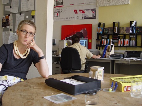 Marina Koldobskaya at the NCCA-office, Saint peterburg